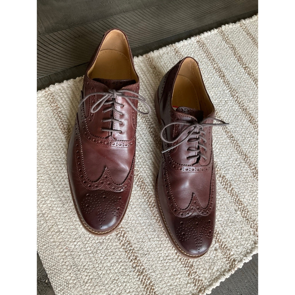 Cole Haan Men’s Wingtip Oxford Shoes Size 10M Dark Brown Leather Brogue Dress Sh - Picture 6 of 7